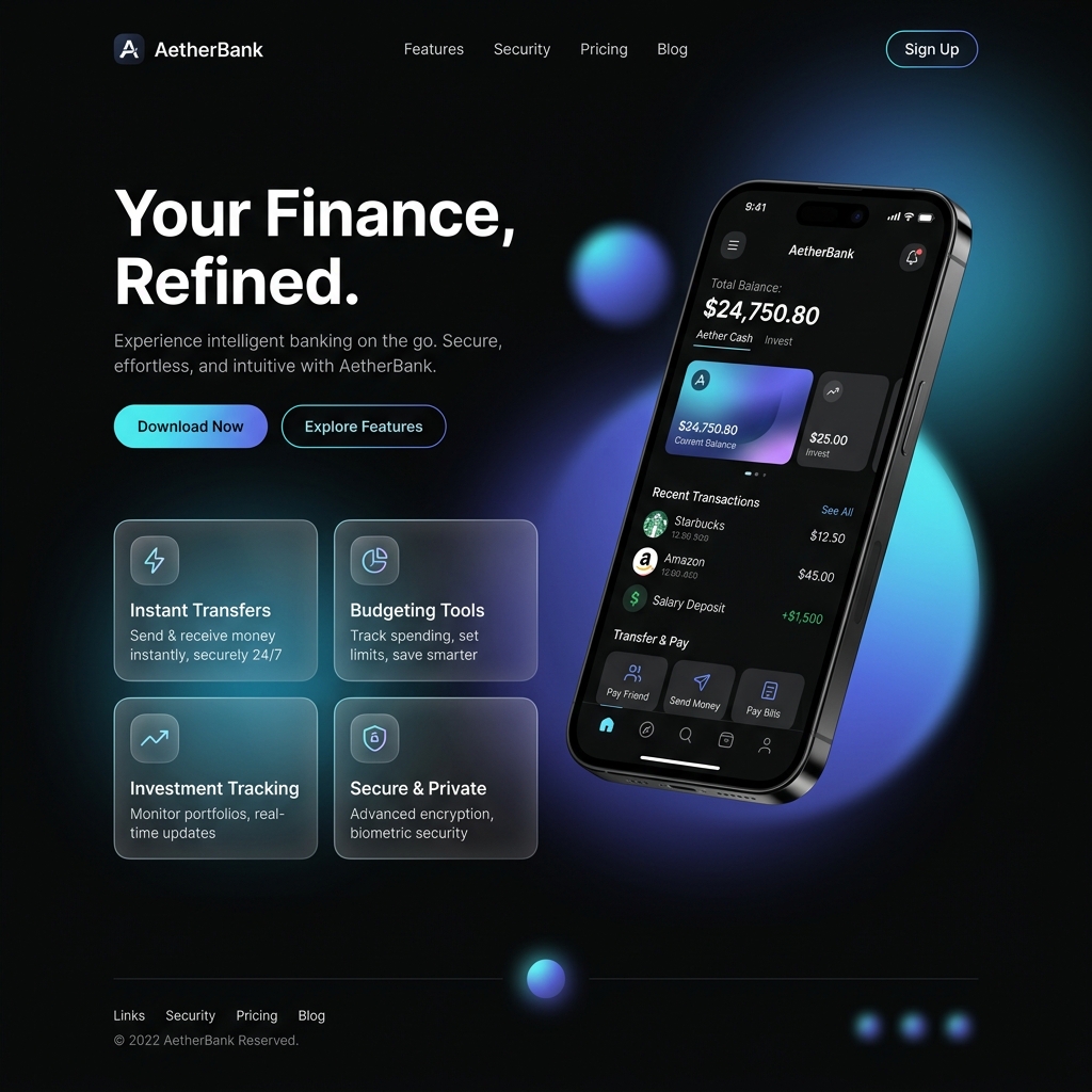 Vaultly Fintech Landing